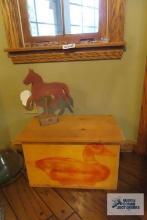 Duck box, horse figurine, and soap dish