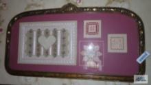 antique needlepoint wall hanging