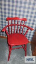 red painted chair