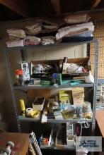 metal adjustable shelving unit in basement