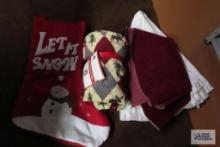 Christmas throw, Christmas tree skirts and large stocking