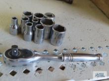 Snap-on 1/4 inch ratchet with sockets