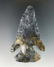3 1/16" Archaic "Dog Leg" Thebes Bevel found in Morrow Co., Ohio. Made from colorful Coshocton Flint