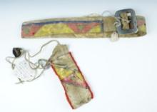 Circa 1930's Lakota Childs belt that is made from nicely painted rawhide.