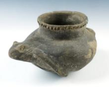 6 5/8" Mississippian Frog Effigy Jar recovered in Arkansas in nice condition for age.