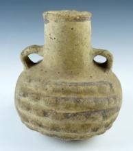 5 1/2" wide x 6 1/4" tall Pre-Columbian Chanchay culture Melon Effigy Bottle - S. America.
