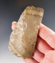 3 7/16" Paleo Square Knife made from nicely patinated flint. Found in Pickaway Co., Ohio.