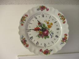 Two Round Porcelain Quartz Plate Clocks
