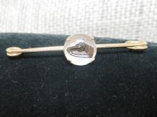 Intaglio Crystal Equestrian Pin