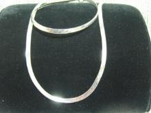 Sterling Silver Herringbone Necklace and Bracelet