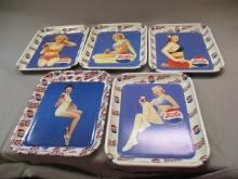 5 Limited Edition "Gorgeous Girls" Pepsi Trays 10 1/2"w X 13"h