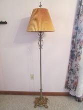 Restored Gilt Victorian Style Double Pull Chain Floor Lamp