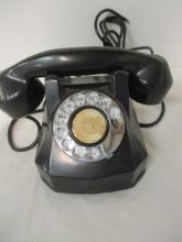 Vintage Automatic Electric Monophone Black Bakelite Rotary Dial Desk Telephone