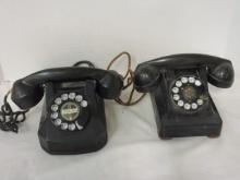 Vintage Automatic Electric Monophone Black Bakelite Rotary Dial Desk Telephone
