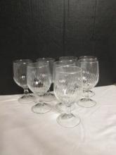 Eight Clear Swirl Design Goblets
