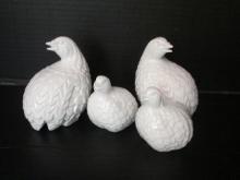 Four OMC Porcelain Quail/Bobwhite Figurines