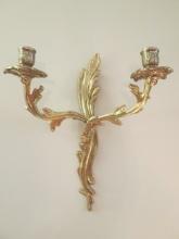 Ornate 2 Arm Brass Candle Scone