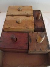 Five Antique Wooden Butter Molds