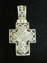 Sterling Silver and Mother of Pearl Cross Pendant