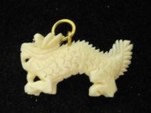 Pre-Ban Carved Ivory Dragon Pendant