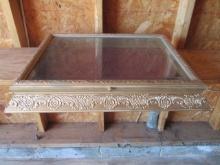 Gold Painted Display Counter Top Case with Beveled Glass Top
