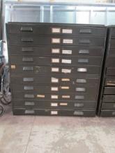 Dark Grey 10 Drawer Storage Cabinet