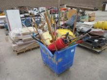 Plastic Rolling Cart W/Misc Items,