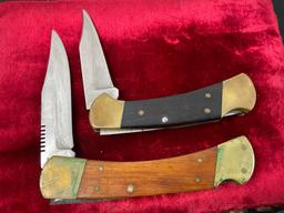 Pair of Vintage Folding Knives, Buck 112 & KA-BAR Hunting Knife