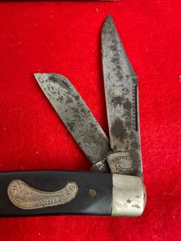 Pair of Frontier 3 Bladed Folding Pocket Knives - See pics