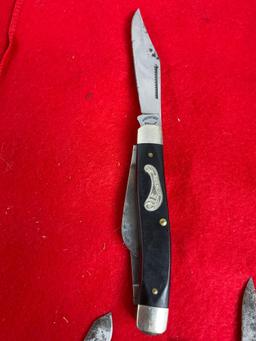 Pair of Frontier 3 Bladed Folding Pocket Knives - See pics