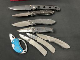 Assorted Folding Pocket Knives, Buck models 325, 327, 525, 759, Frost Cutlery Delta Ranger
