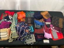 Assortment of Scarves by a variety of makers, incl. Talbots, Halston, Echo, Calvin Klein, and more