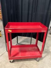 Craftsman Red Metal Rolling Card w/ 2 tiers - See pics - Good condition