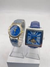 Niccolet 1886 and 7 West quartz blue tone fashion watches