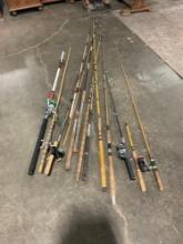 Collection of 12 Vintage Fishing Rods incl. Shakespeare Deep Sea Rod, Eagle Claw, .. & More!