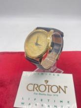 Croton since 1878 stainless steel men's wristwatch, quartz movt.