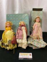 Trio of 1950s-1960s Vintage Madame Alexander Dolls, two w/ boxes