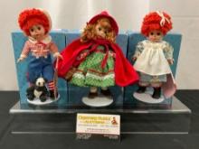 Trio of Redheaded Madame Alexander Dolls, Red Riding Hood, Mop-Top Wendy & Bill w/ Original boxes