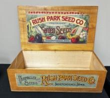 Vintage Early 1900s Seed Box - Rush Park, 24"x13"x7"
