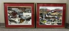 Pair Franeck Offset Lithographs - By The Guild New York, Morgan's Mill & Vi