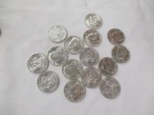 US Kennedy Half Dollars 1964 15 coins