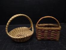 South Carolina Sweetgrass Handle Basket & Split Oak Handle Basket