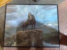 BL-Framed Print-Indian Chief on Mountaintop
