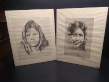 Artwork-(2) Matted Prints-Marney's Child & Ojos Bonitos 69/250  signed Sarah Brewster