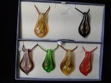 Collection 6 Blown Glass Colorful Pendants