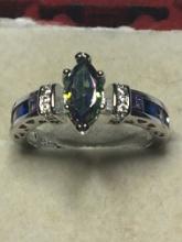 .925 Sterling Silver Ladies 1ct Mystic Topaz Ring