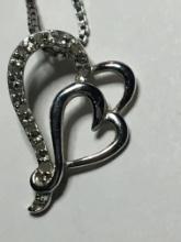 .925 Sterling Silver Ladies  Pendant On 20" Box Chain