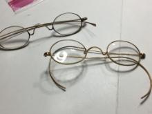 10 Kt Gold Antique Yellow Fellow Reading Glasses 1800s 2 Pairs