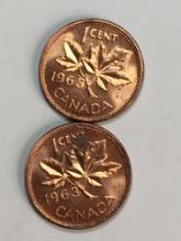 1963 Canada Cent Lot Red Gem High Grades From O B W Roll