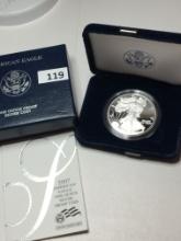 2007 M American Eagle 1 Oz Silver Proof Coin In Display Box